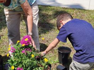 Kids love to help in the garden